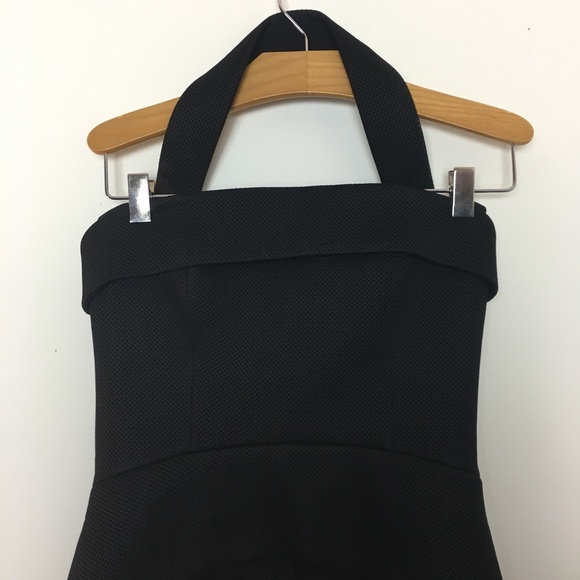 NICHOLAS black mesh halter midi cocktail dress SZ 2 - Picture 3 of 8